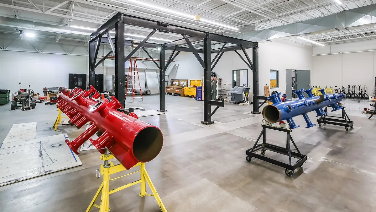 Workshop with various equipment and tools